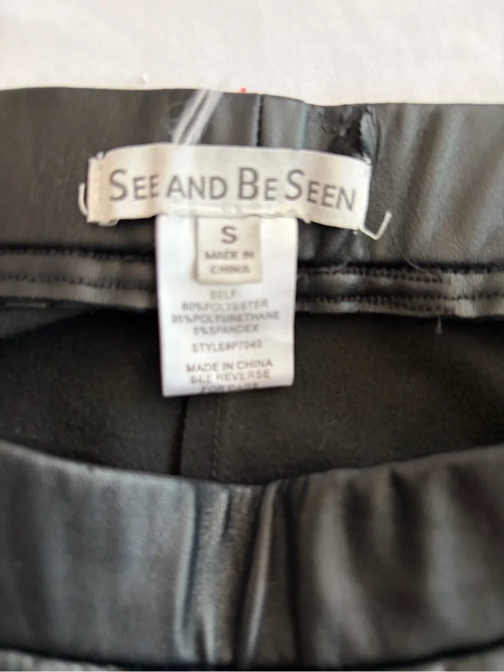 See and Be Seen  Black Faux Leather Dress Pants - Slim Tailored Fit Sizes S